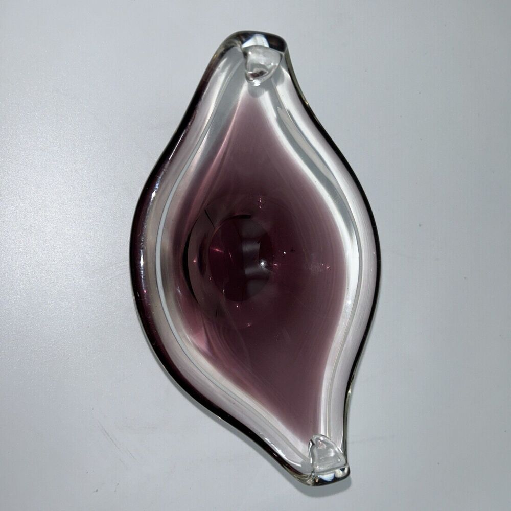 Paul Kedelv - Coquille Flygsfors Pink Purple Art Glass Bowl 1950s- 3 piece set - Picture 10 of 16